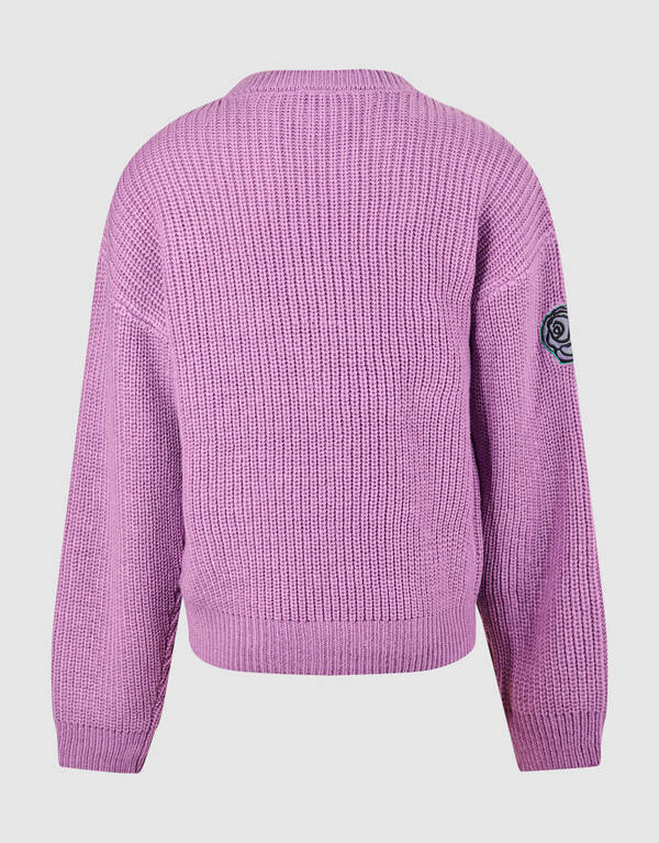 Embroidery Knit Trui Paars SHOEBY GIRLS