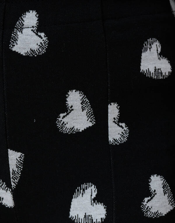 Heart Printed Flared Legging Zwart SHOEBY GIRLS
