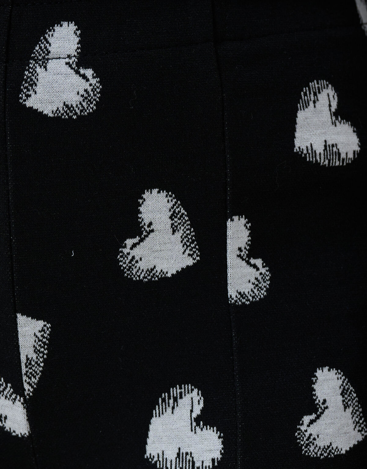 Heart Printed Flared Legging Zwart SHOEBY GIRLS