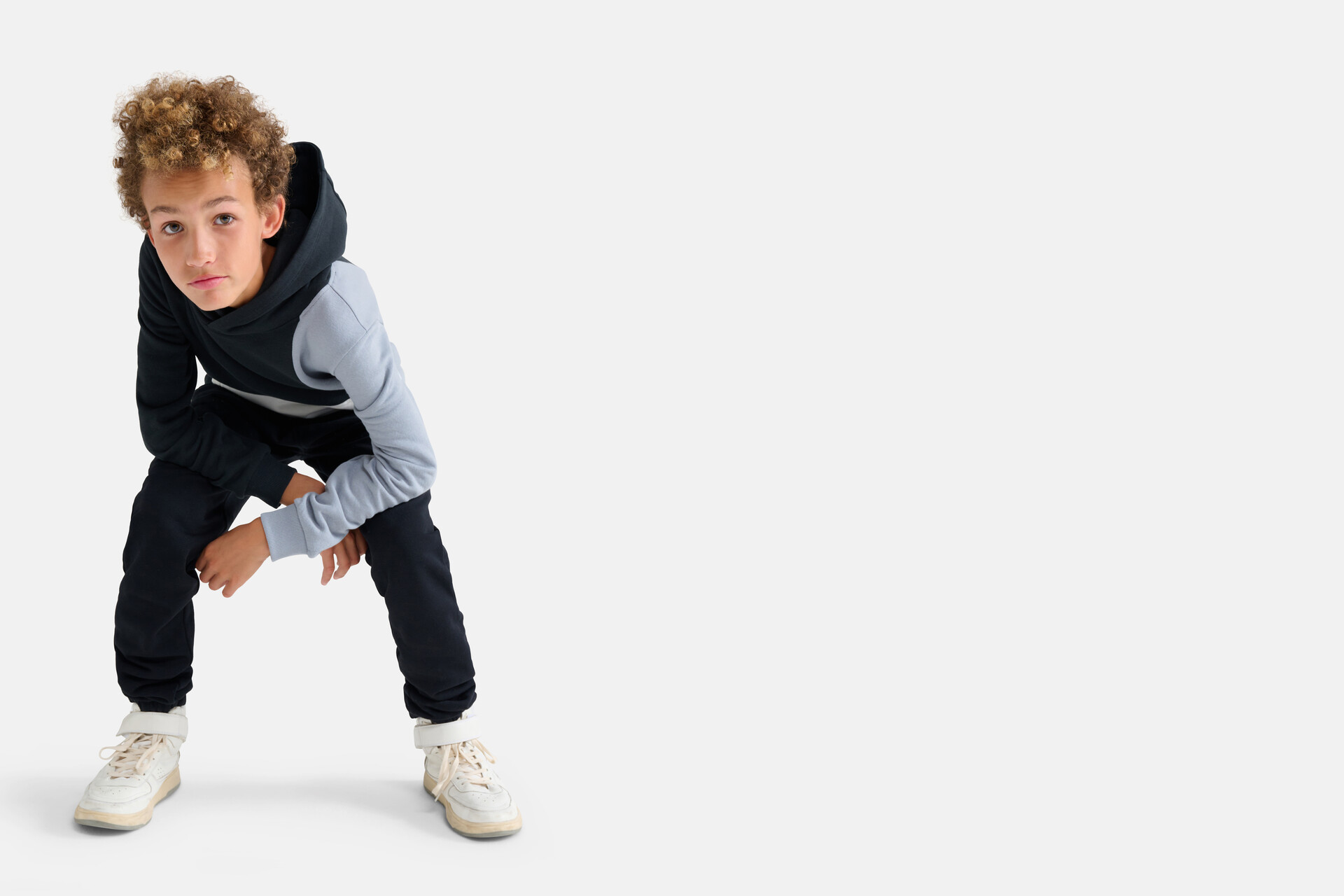 Colorblock Hoodie Donkergrijs SHOEBY BOYS