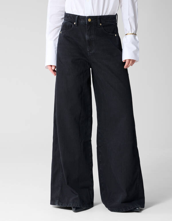 Ultra Wide Leg Fit Jeans Zwart By Lonneke SHOEBY WOMEN