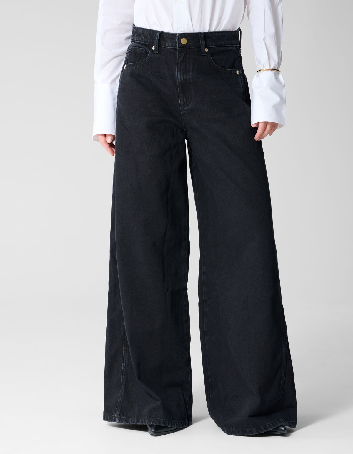 Ultra Wide Leg Fit Jeans Zwart By Lonneke SHOEBY WOMEN
