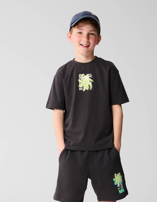 Surfing Artwork T-shirt Donkergrijs SHOEBY BOYS