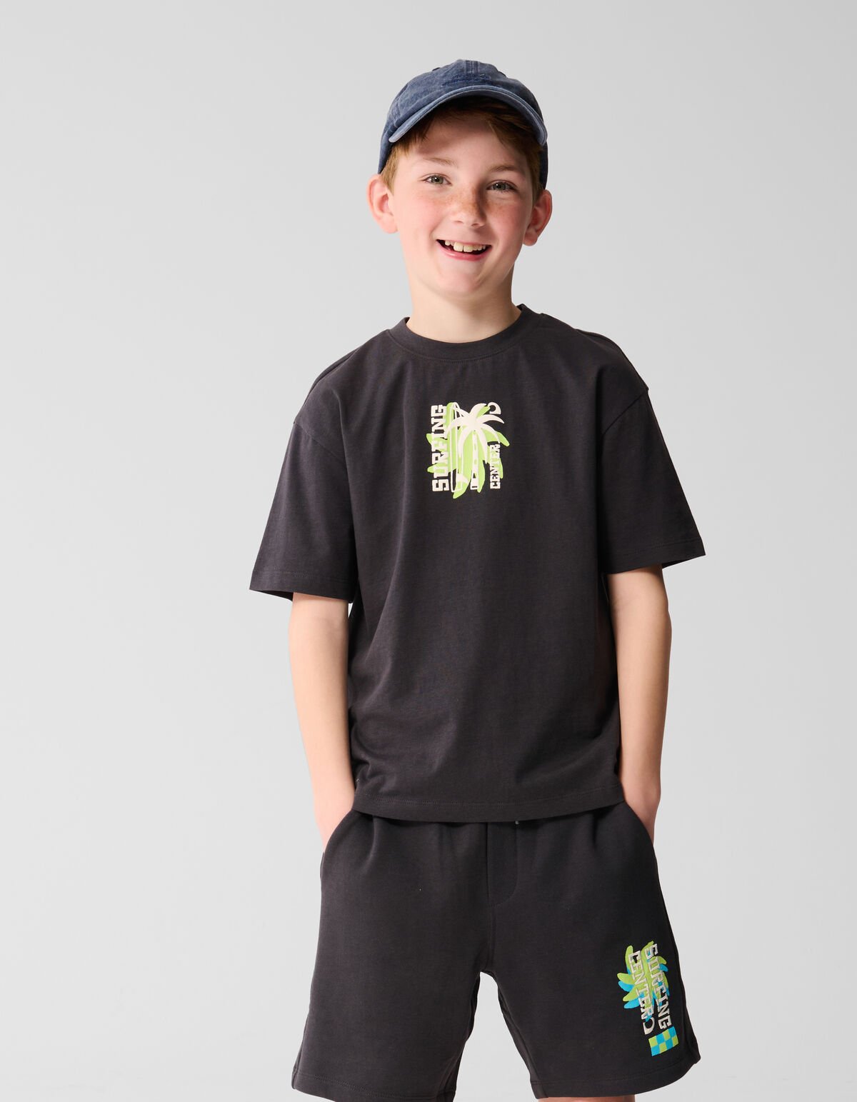 Surfing Artwork T-shirt Donkergrijs SHOEBY BOYS