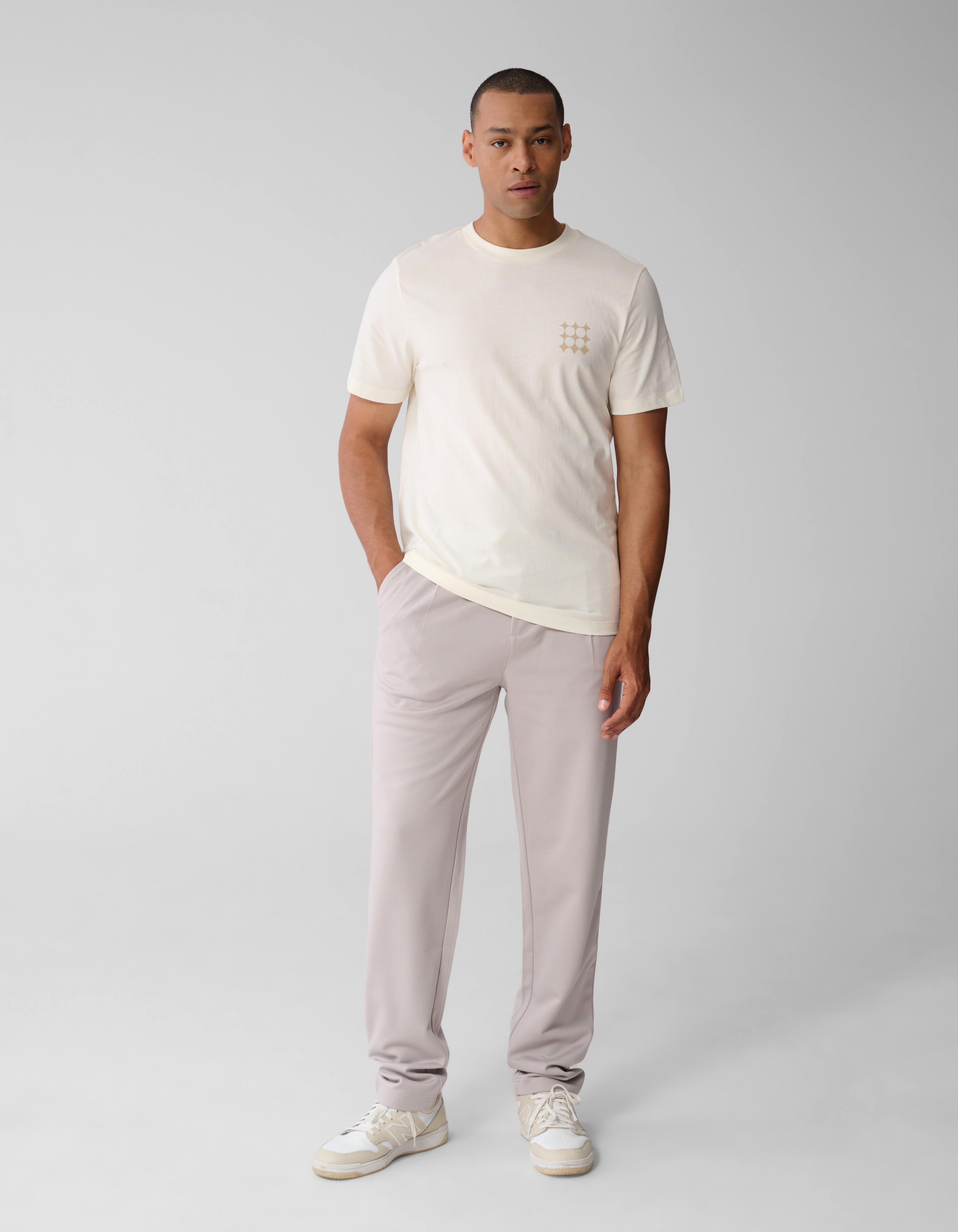 Multi Sparkle Logo T-shirt Gebroken Wit SHOEBY MEN