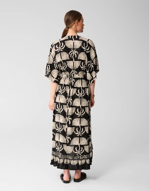 Printed Maxi Jurk Zwart/Wit SHOEBY WOMEN