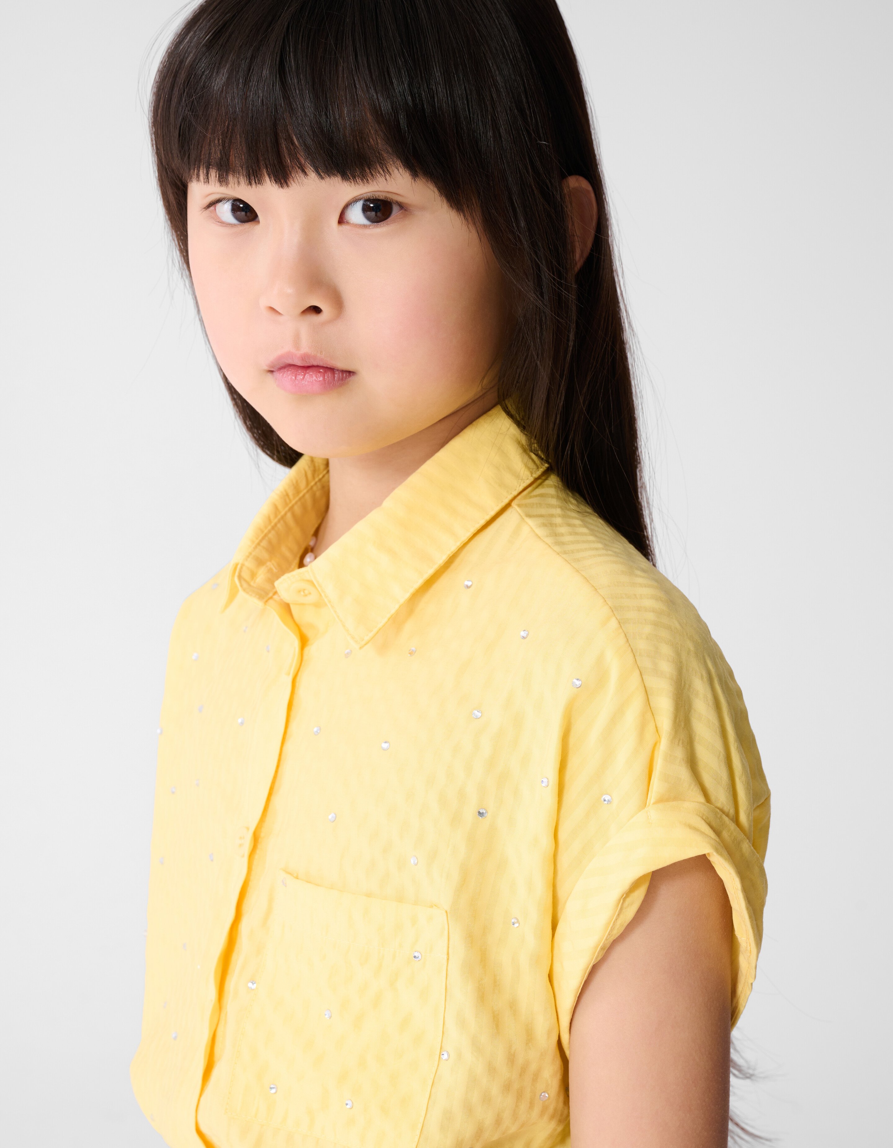 Pinstripe Strass Blouse Lichtgeel SHOEBY GIRLS