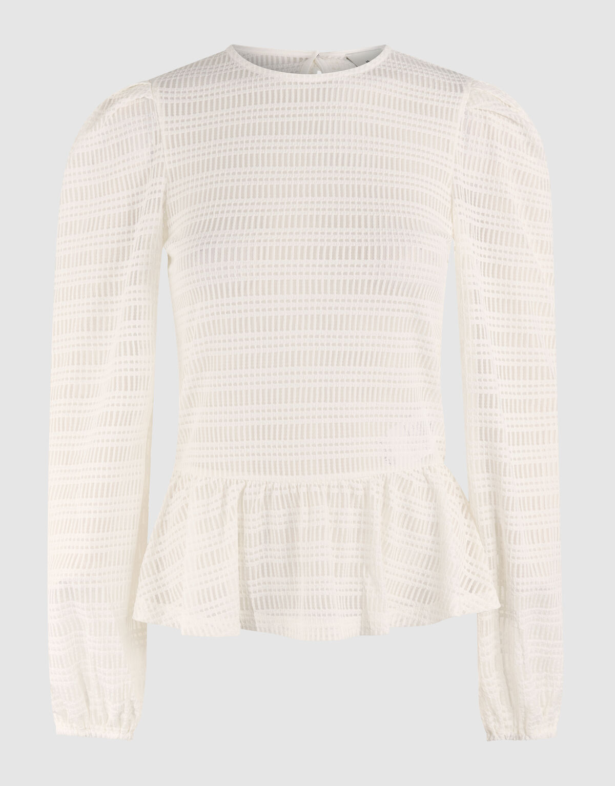 Mesh Structuur Blouse Gebroken Wit SHOEBY WOMEN