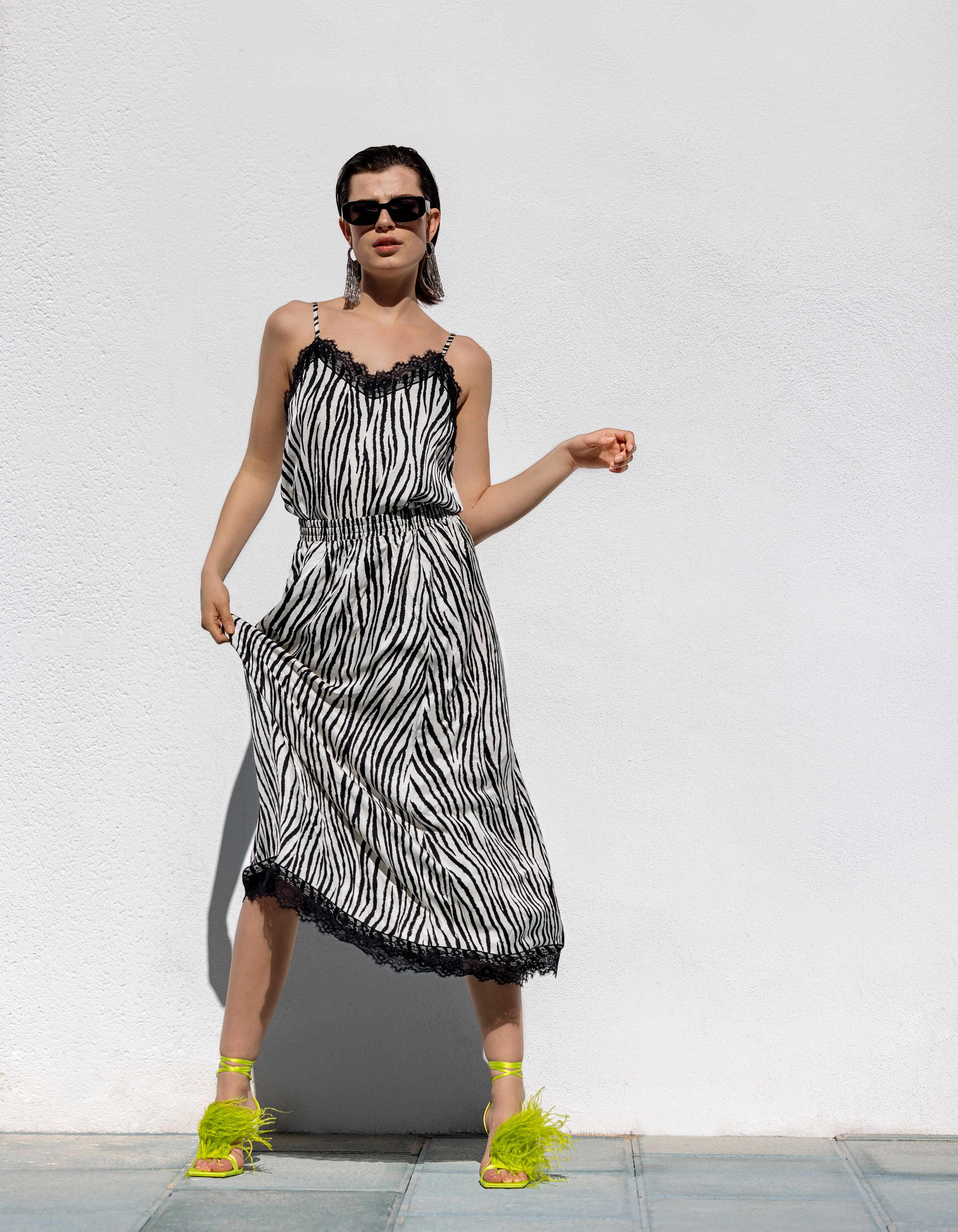 Zebra Printed Rok Zwart/Wit SHOEBY WOMEN