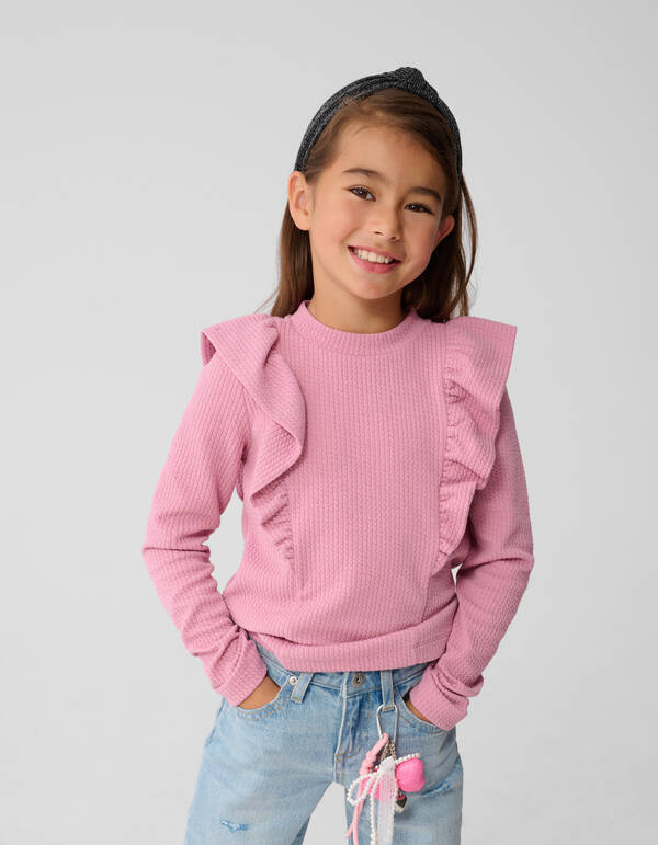 Structuur Ruffle Top Roze SHOEBY GIRLS