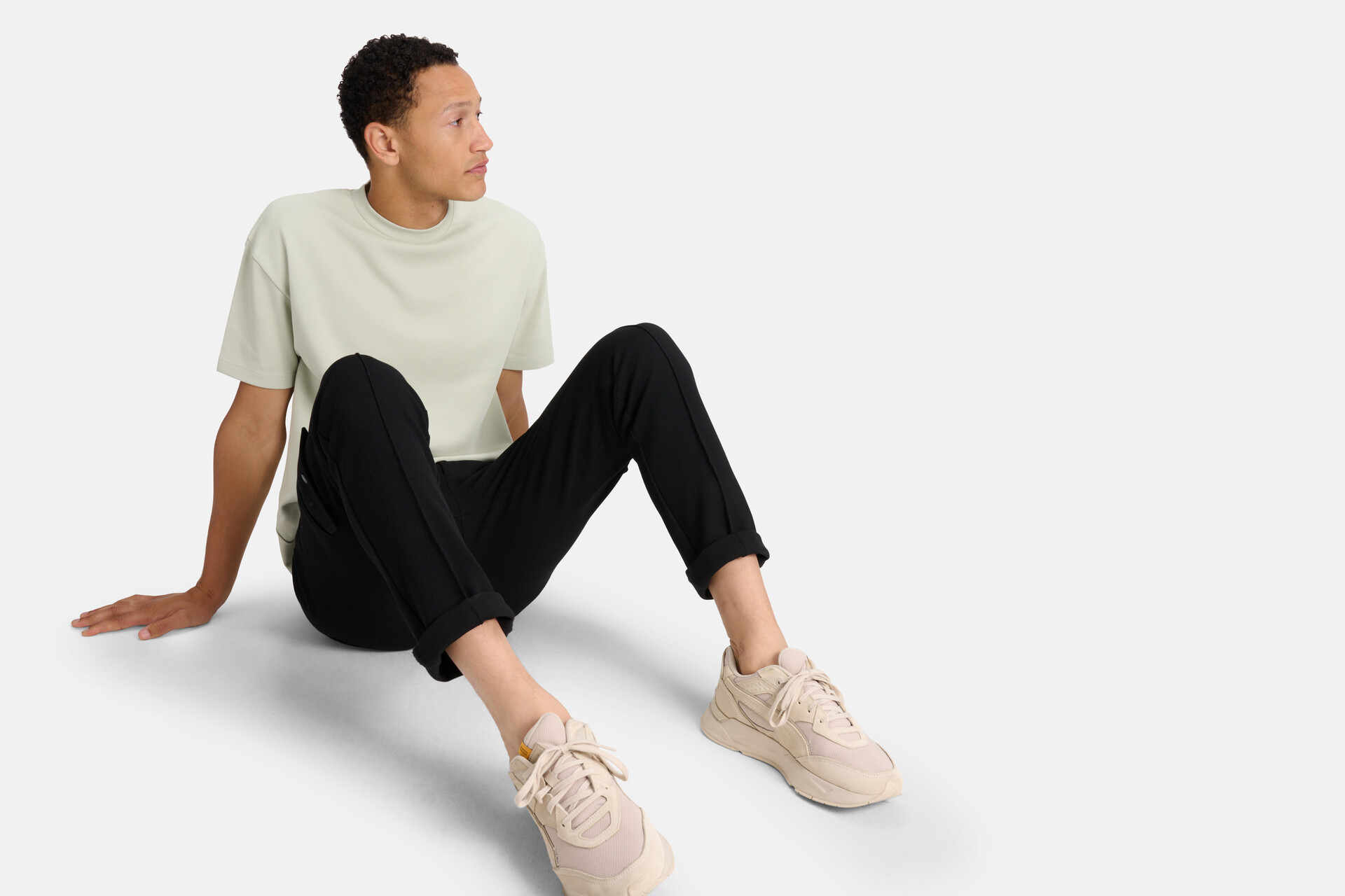 Relaxed Fit T-shirt Lichtgroen SHOEBY MEN