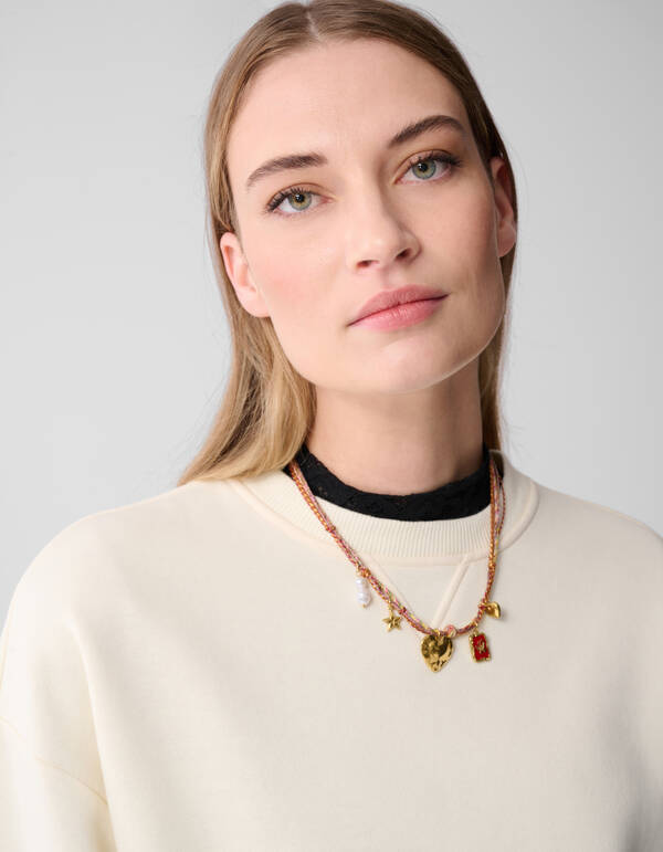 Touw Charm Ketting Bruin SHOEBY ACCESSOIRES