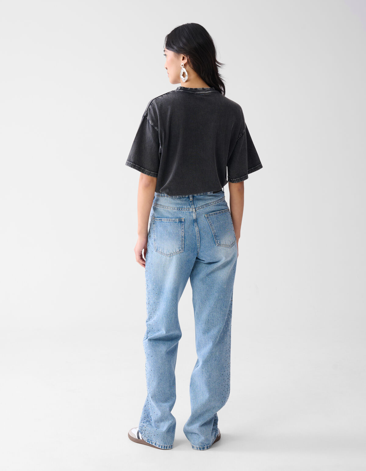 Washed Logo T-shirt Donkergrijs SHOEBY WOMEN