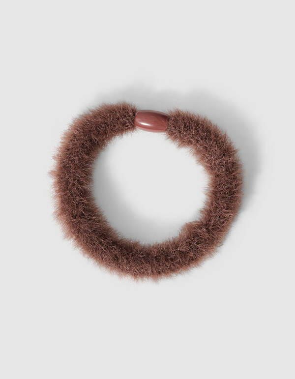Furry Haarelastiek Donkerbruin SHOEBY ACCESSOIRES