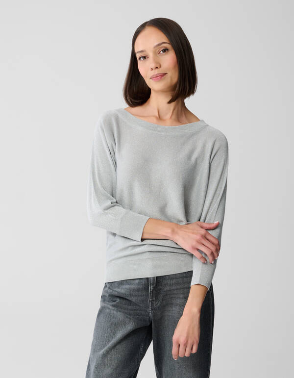 Glitter Vleermuis Trui Lichtgrijs SHOEBY WOMEN