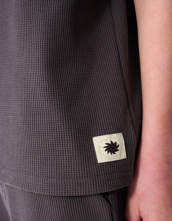 Waffle Structuur T-shirt Donkergrijs SHOEBY BOYS