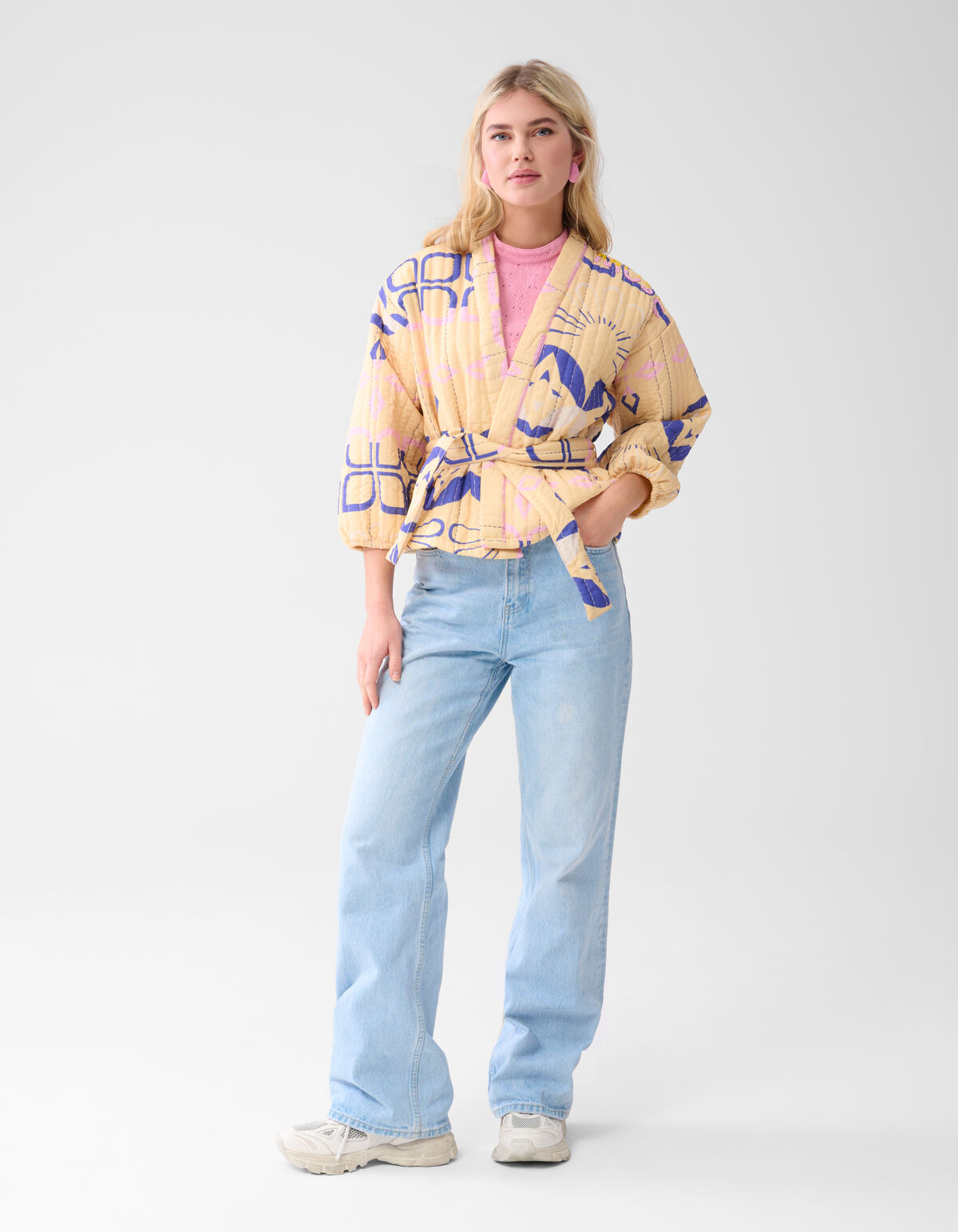 Artwork Kimono Jacket Geel SHOEBY WOMEN