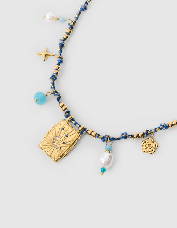 Touw Bedel Ketting Blauw SHOEBY ACCESSOIRES