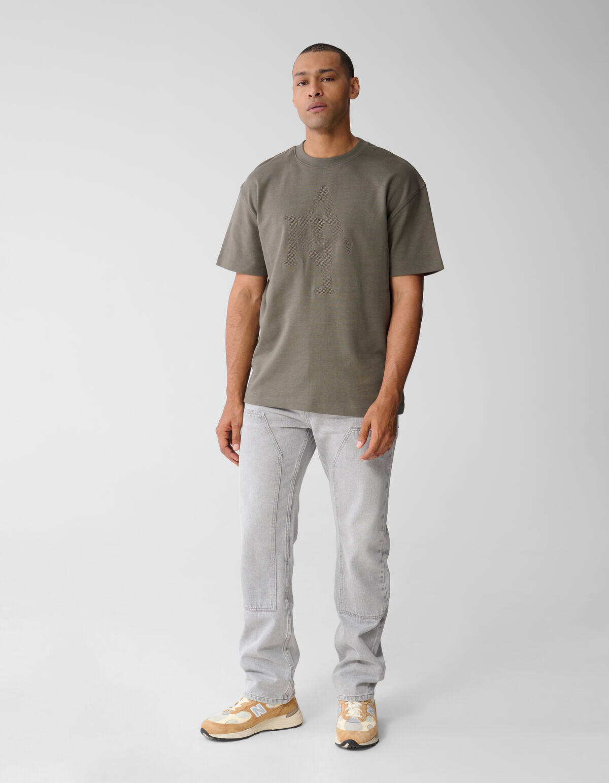Embroidery Artwork T-shirt Donkergroen SHOEBY MEN