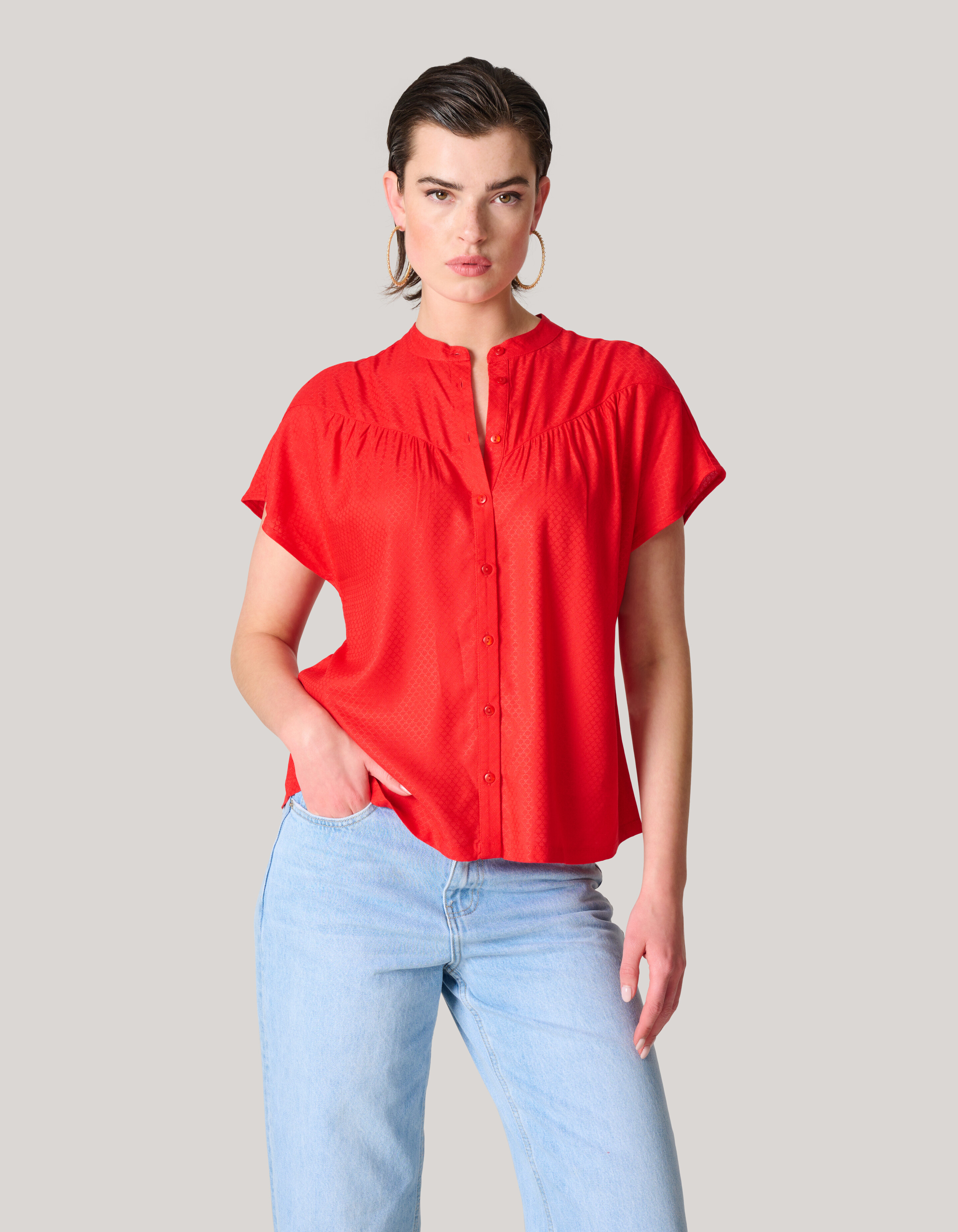 Relaxed Fit Top Rood SHOEBY WOMEN