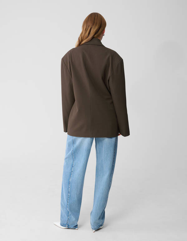 Getaillerde Blazer Donkerbruin By Monica SHOEBY WOMEN