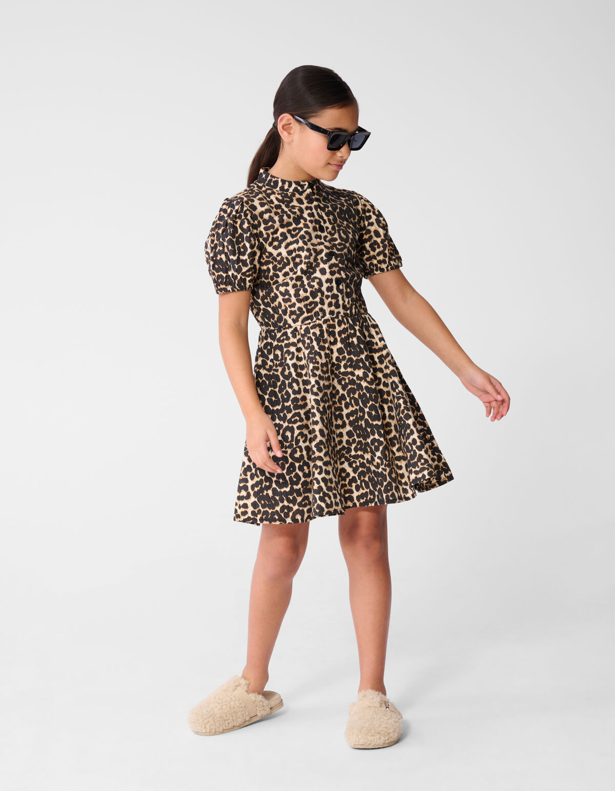 Leopard Mini Jurk Lichtbruin SHOEBY GIRLS