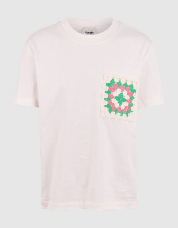 Pocket T-shirt Gebroken Wit SHOEBY GIRLS