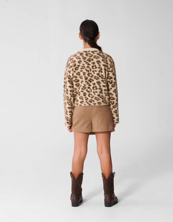 Parel Leopard Trui Bruin SHOEBY GIRLS