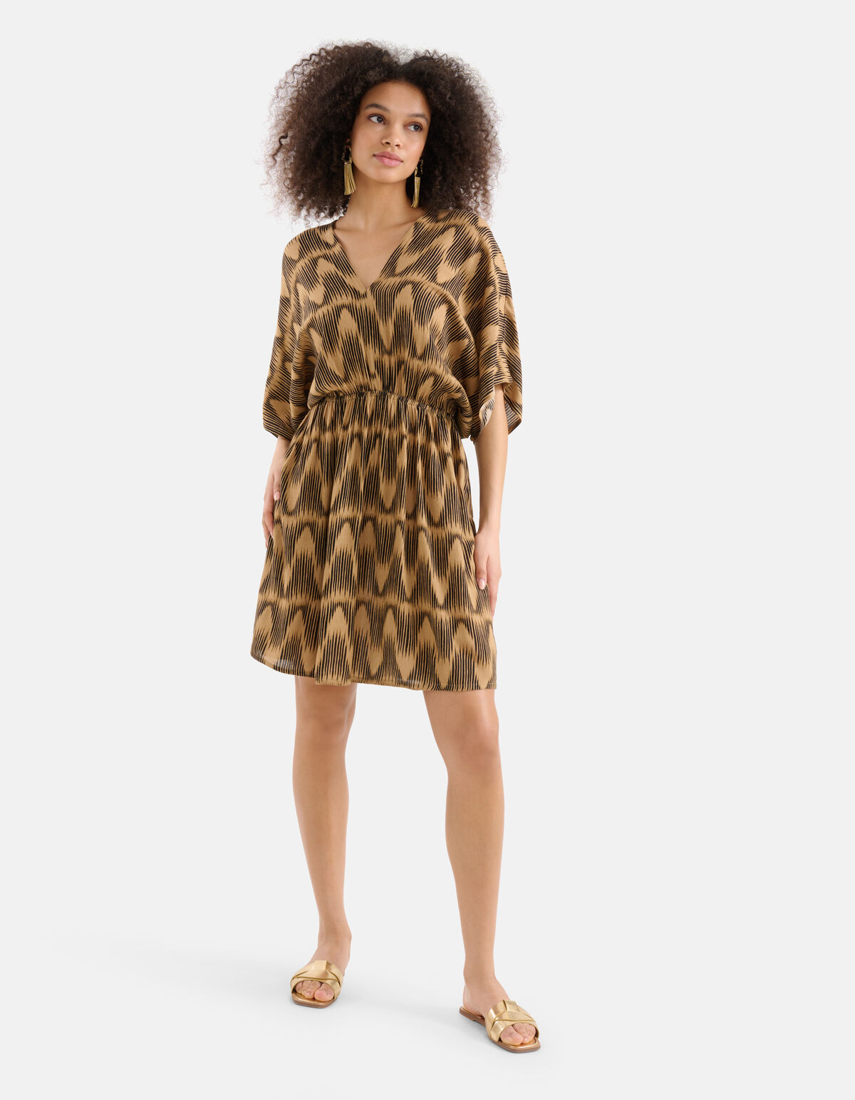 Crinkle Jurk Bruin SHOEBY WOMEN