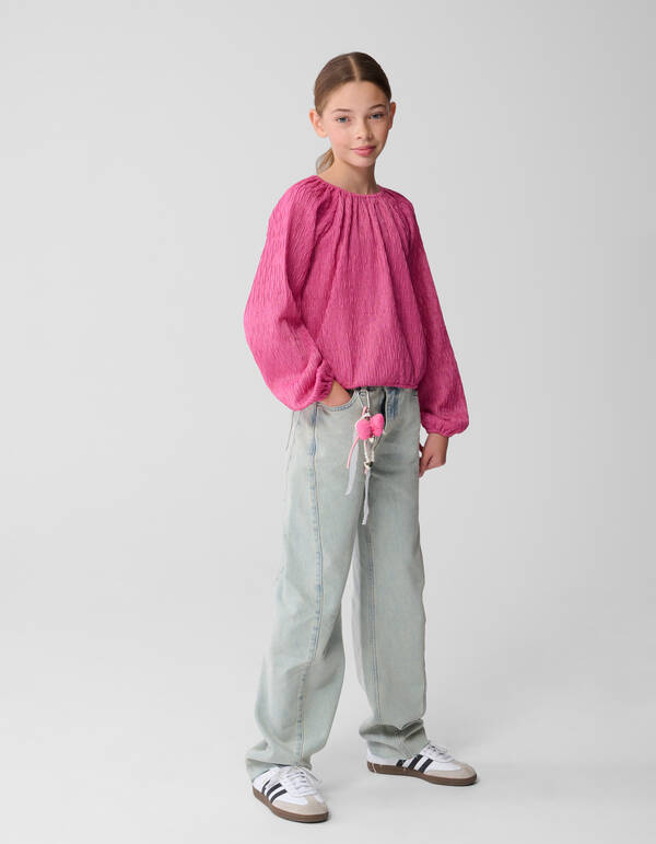 Wavy Structuur Top Roze SHOEBY GIRLS