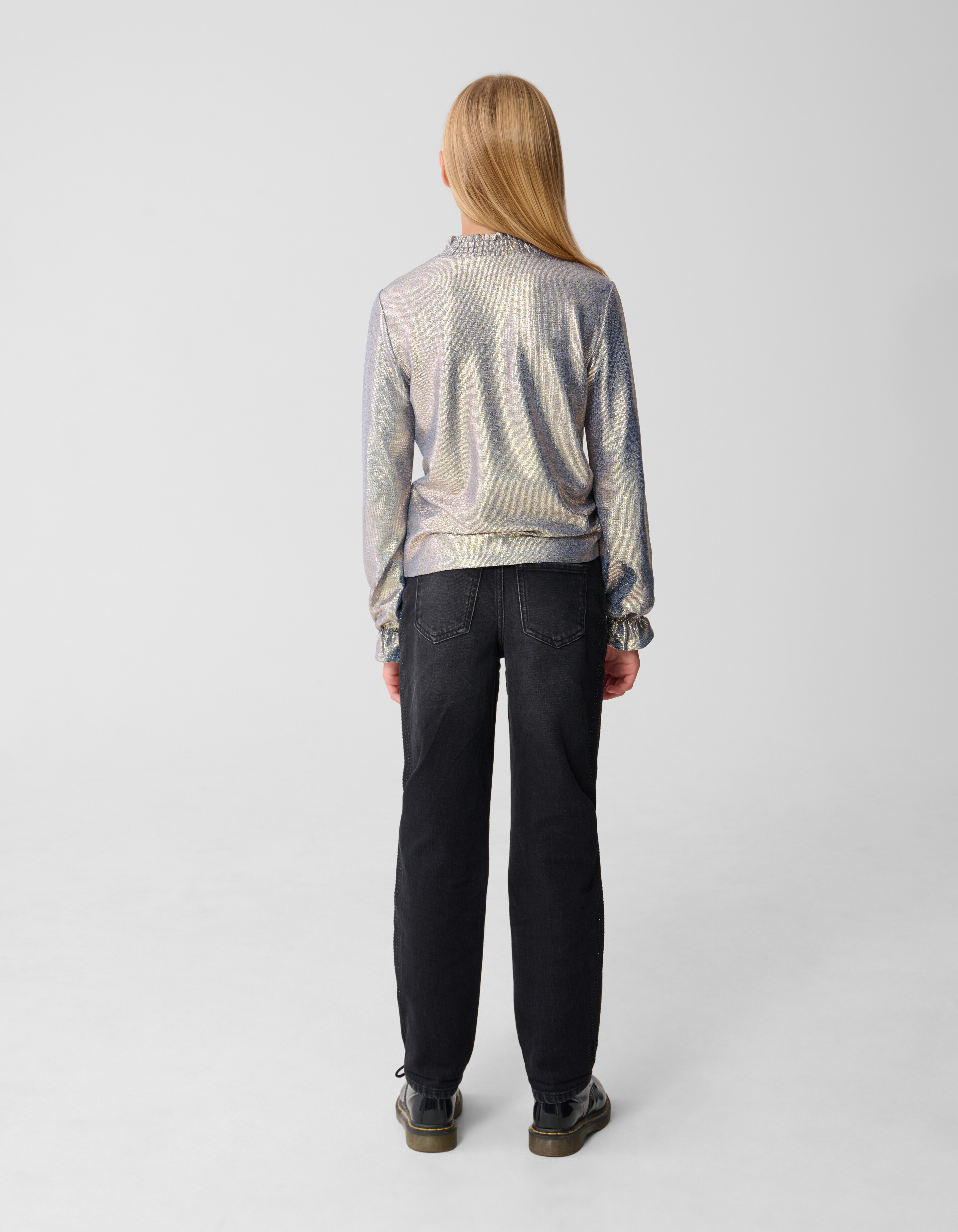 Metallic Longsleeve Top Blauw/Zilver SHOEBY GIRLS