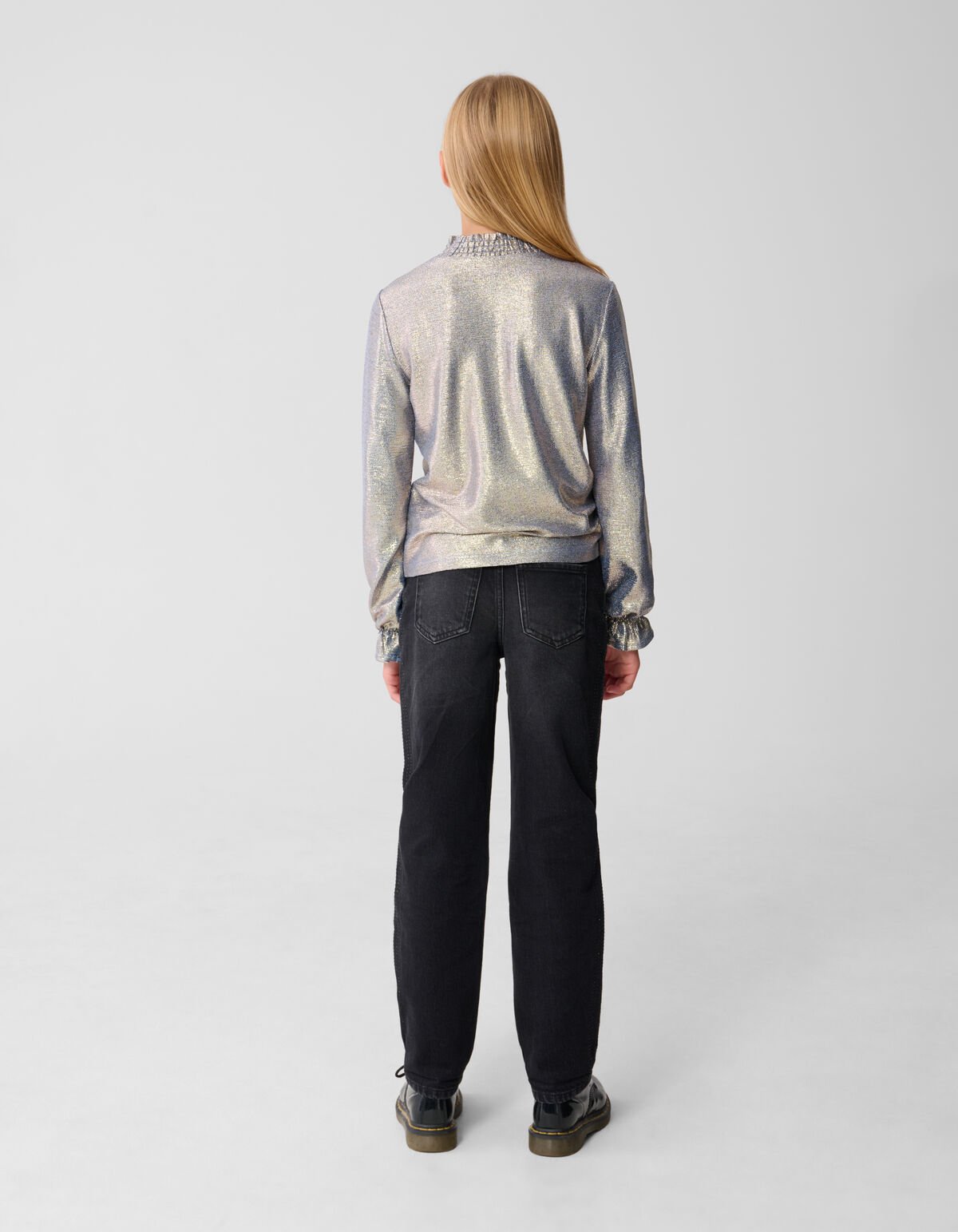 Metallic Longsleeve Top Blauw/Zilver SHOEBY GIRLS