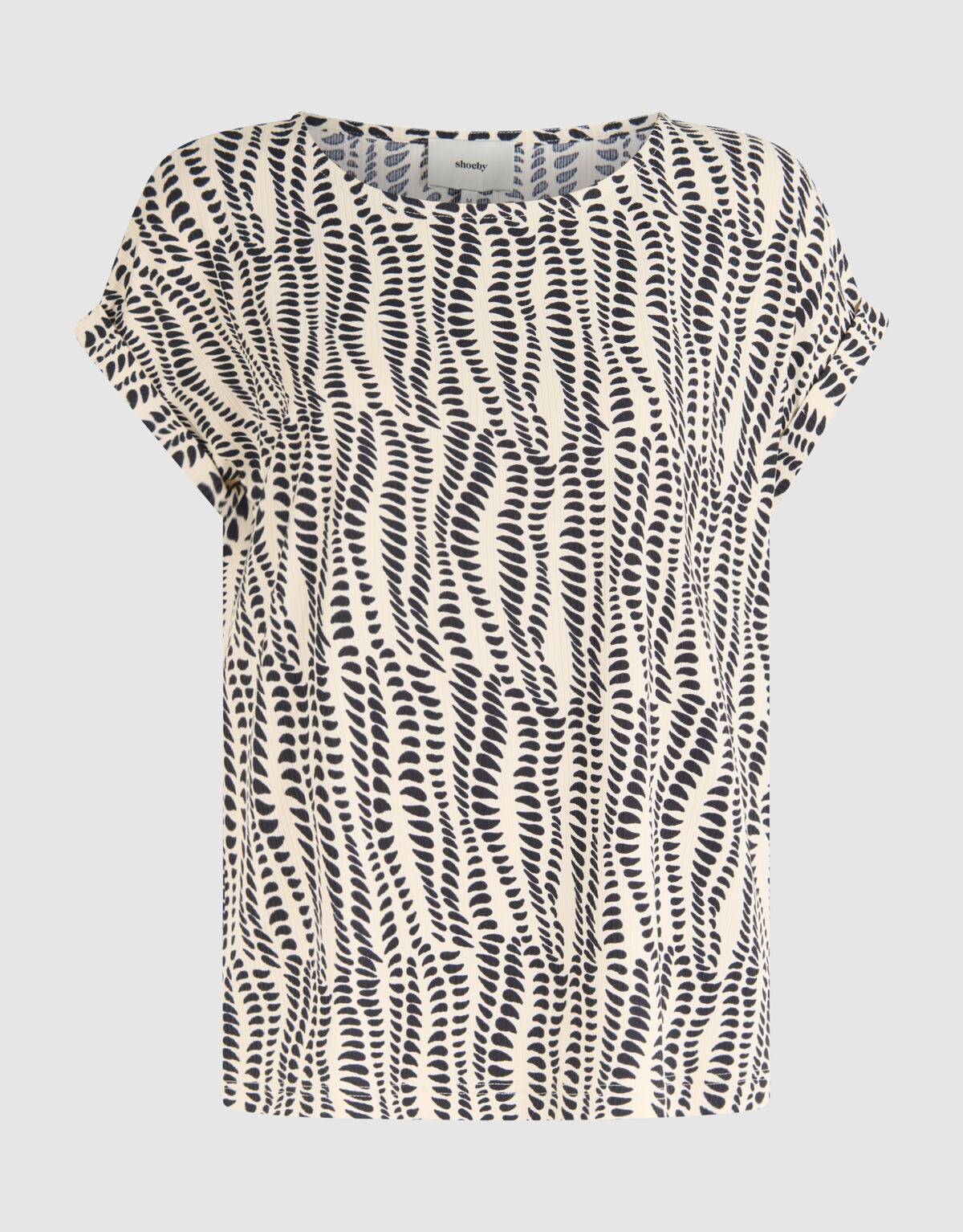 Printed Jersey Rib Top Wit SHOEBY WOMEN