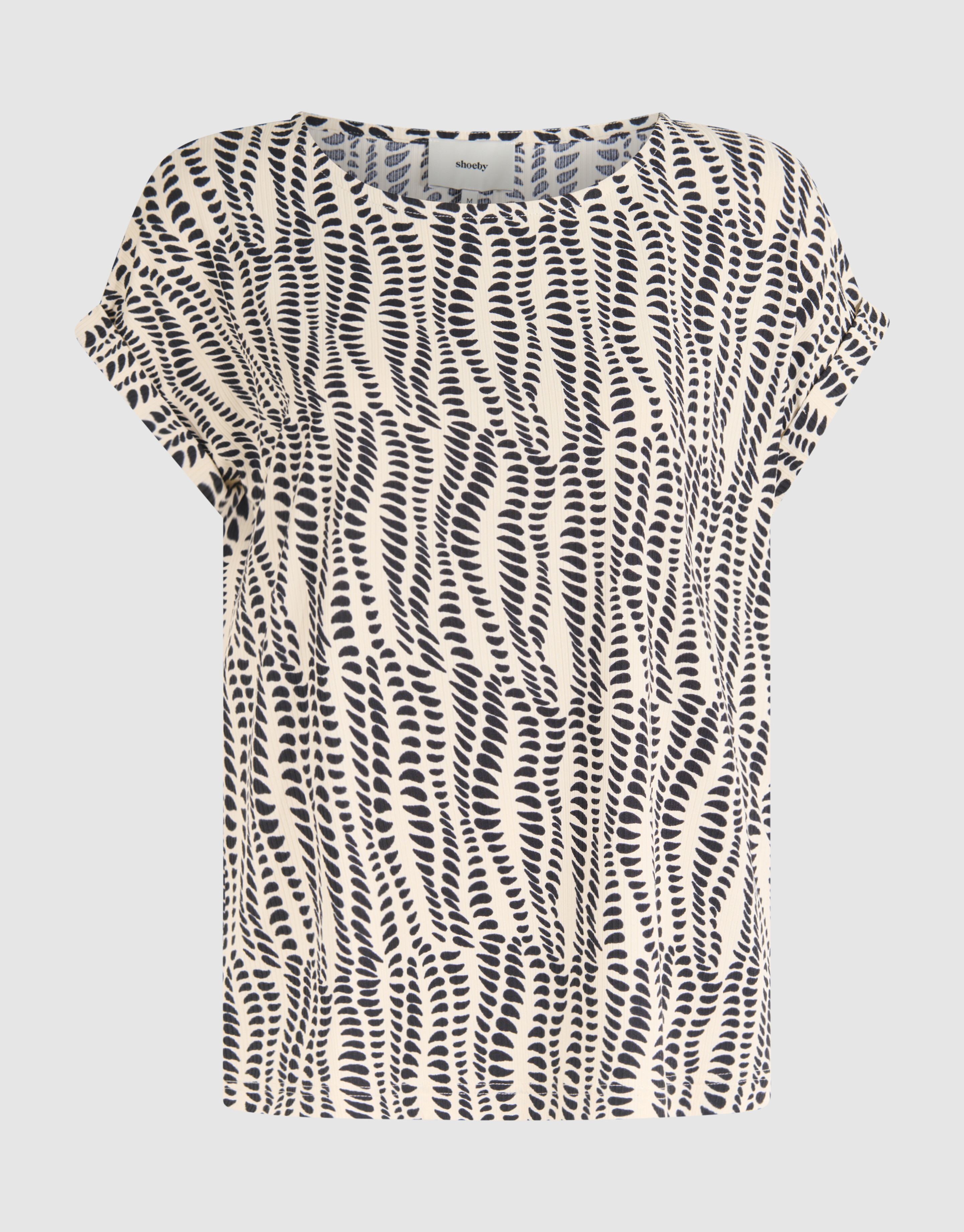 Printed Jersey Rib Top Wit SHOEBY WOMEN