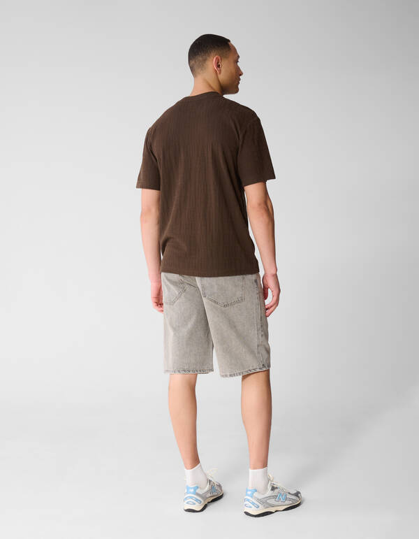 Eighty One Text T-shirt Donkerbruin SHOEBY MEN