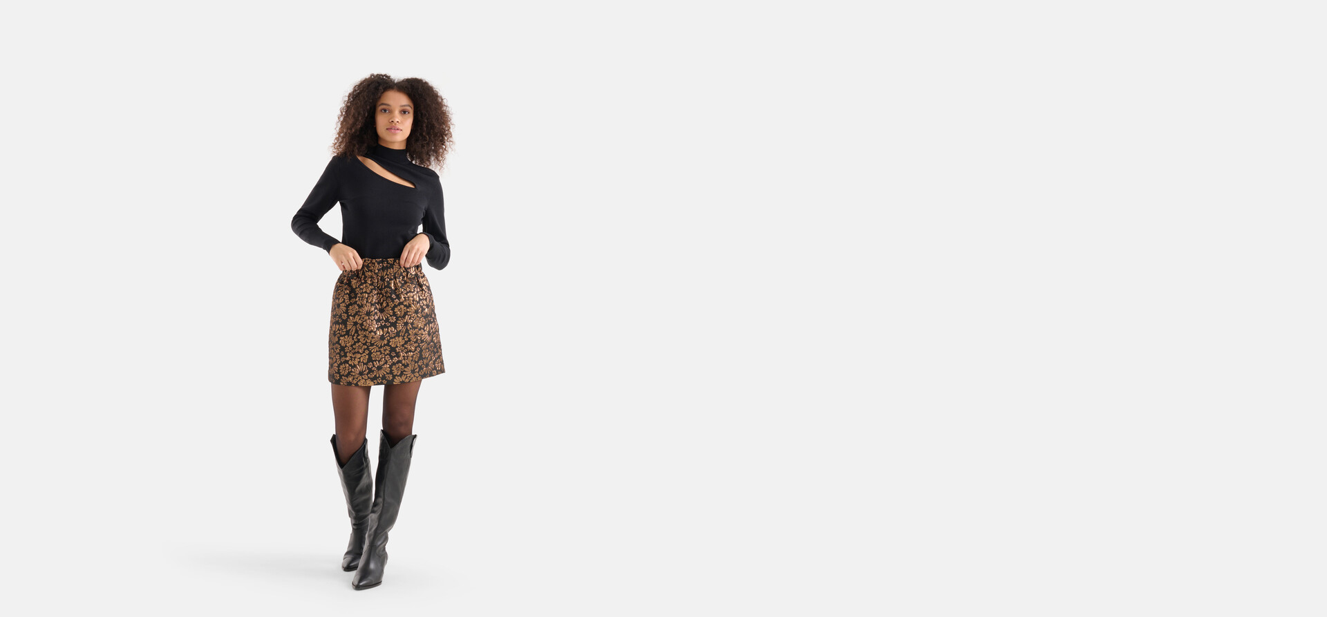 Jacquard Rok Zwart SHOEBY WOMEN