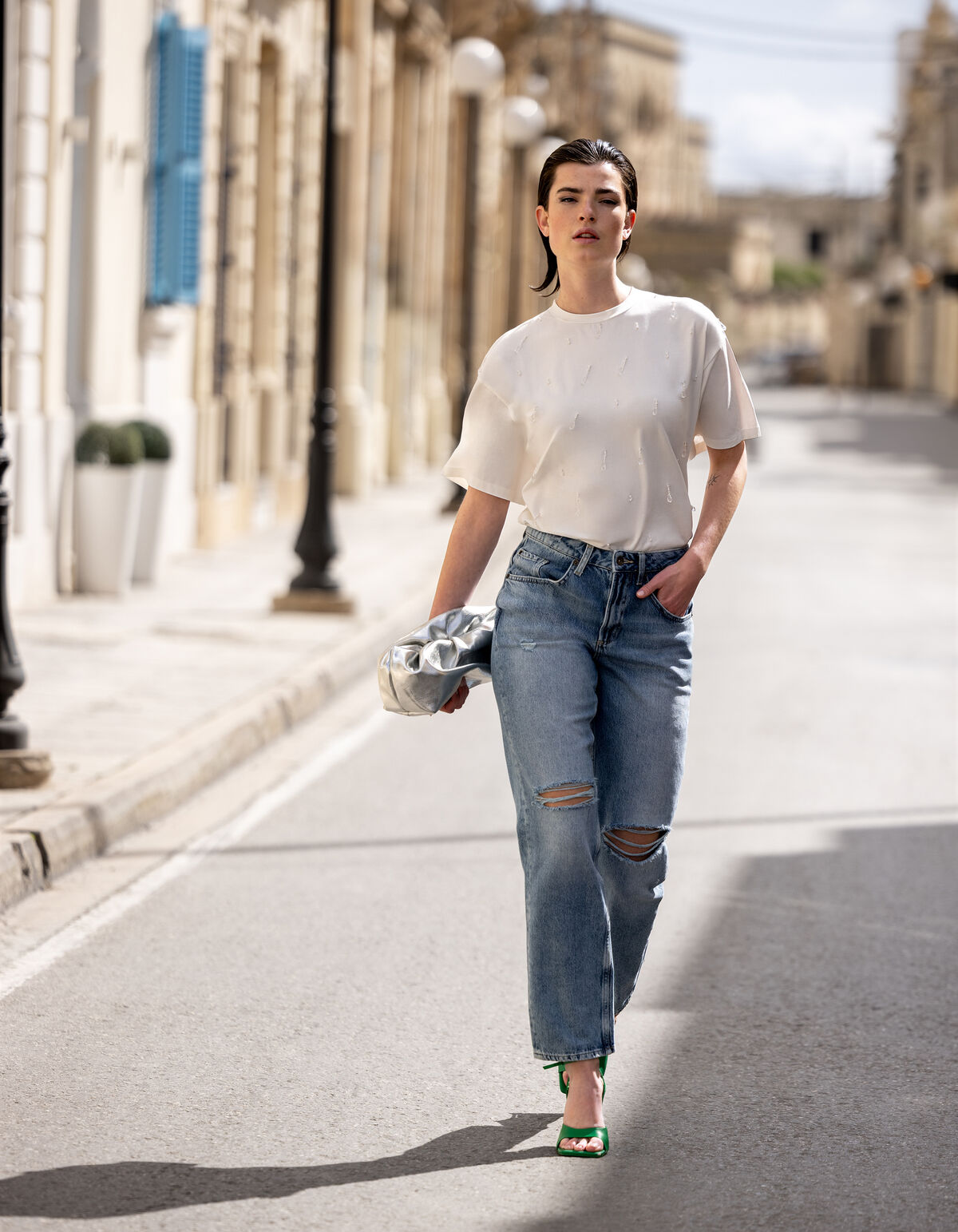 Embellished T-shirt Wit SHOEBY WOMEN