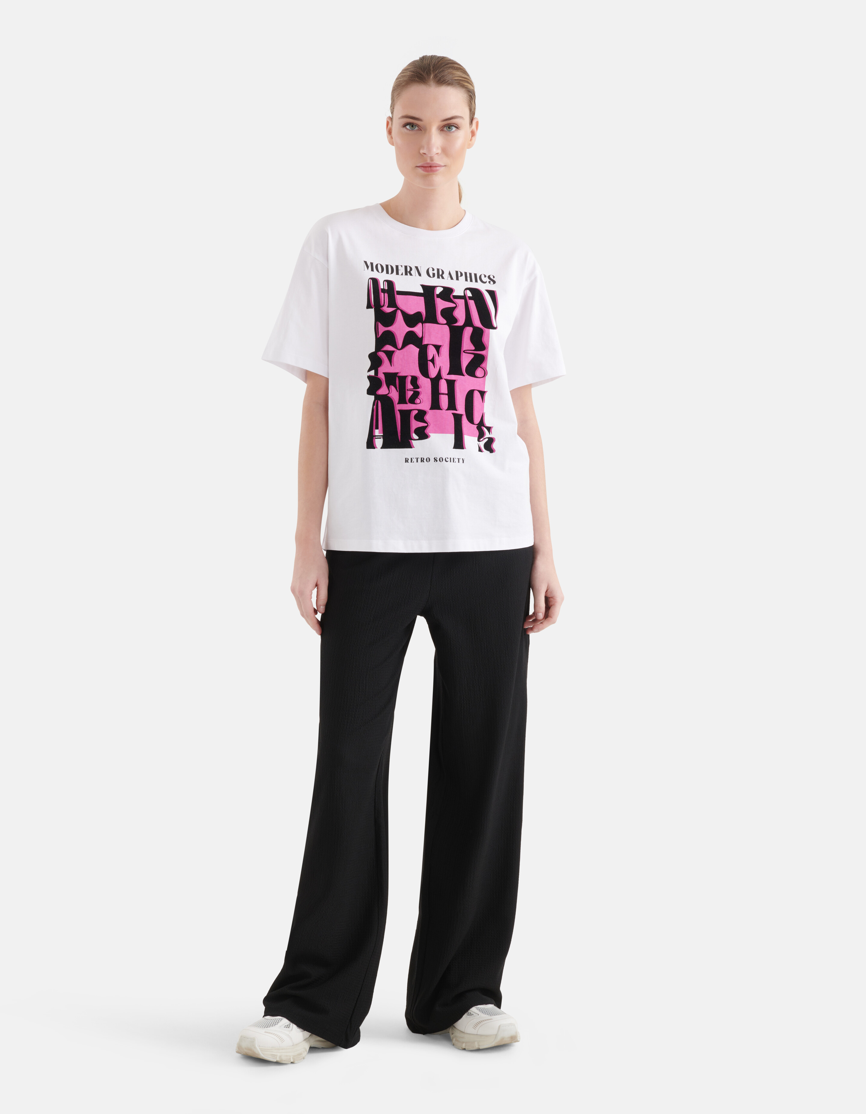 Grafisch Artwork T-shirt Wit SHOEBY WOMEN