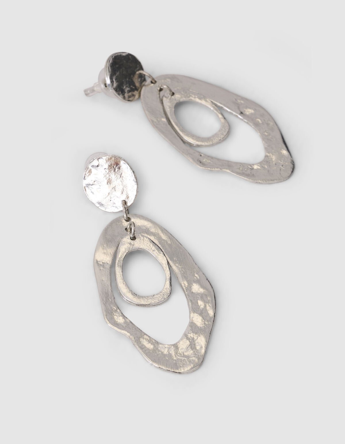 Hammerd Oval Oorbellen Zilver SHOEBY ACCESSOIRES