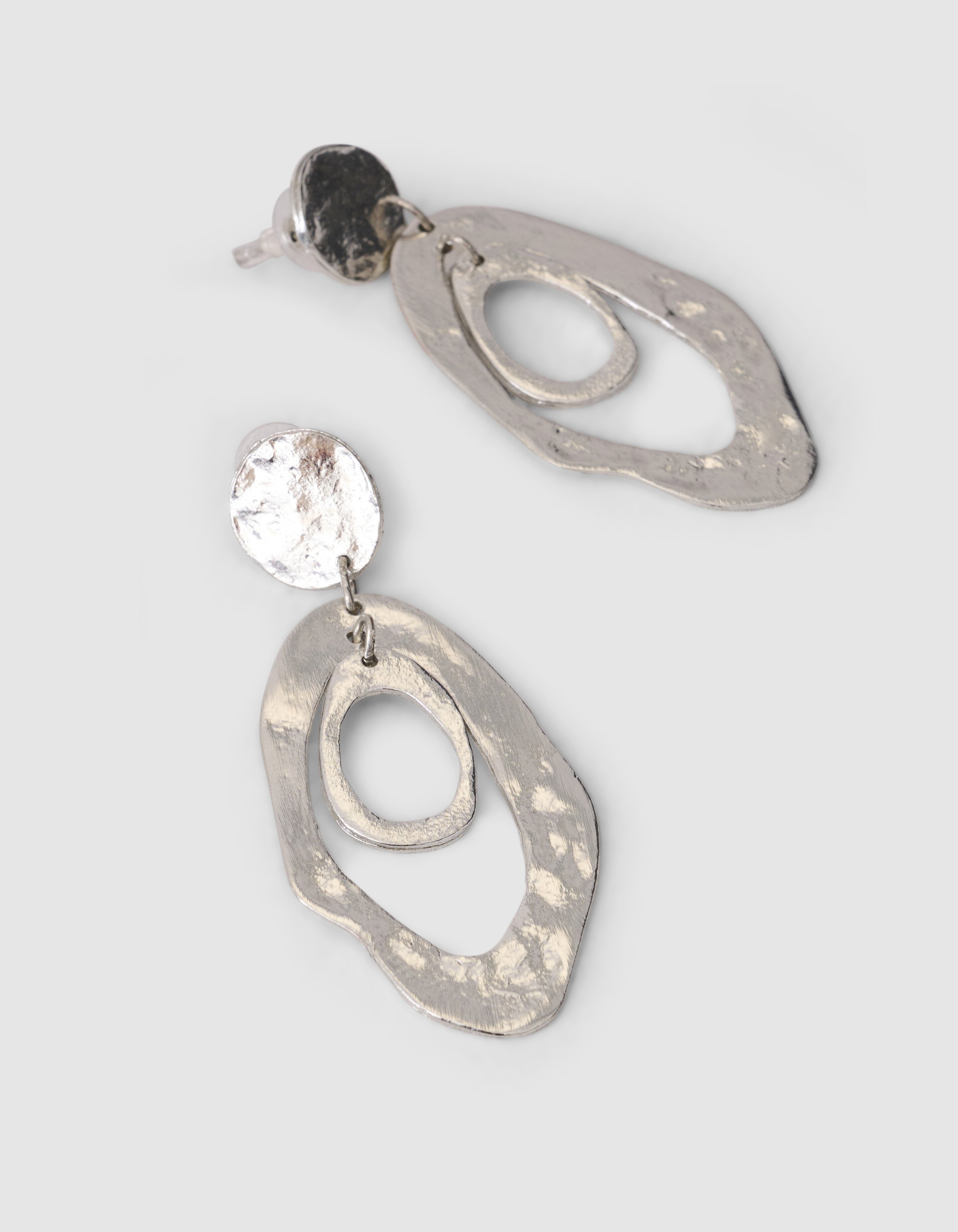 Hammerd Oval Oorbellen Zilver SHOEBY ACCESSOIRES
