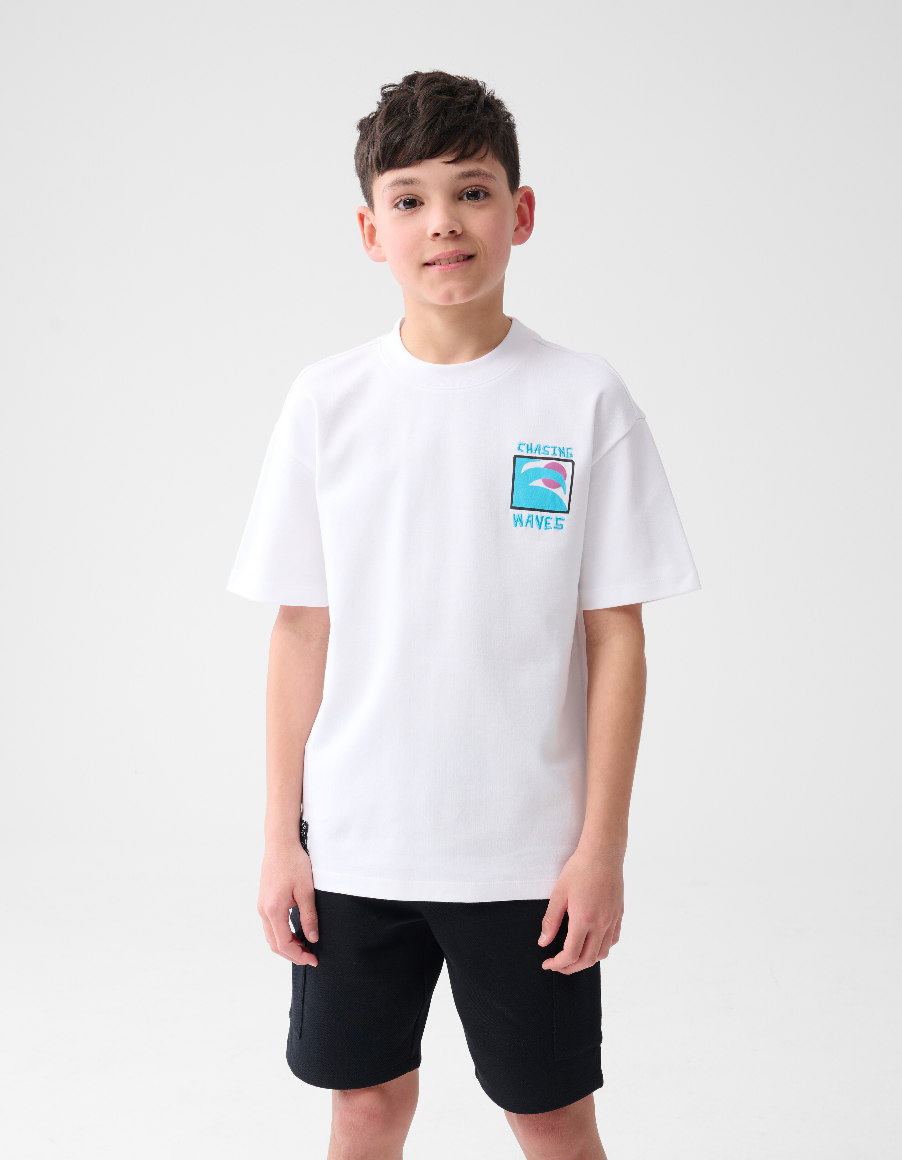Waves Artwork T-shirt Wit SHOEBY BOYS