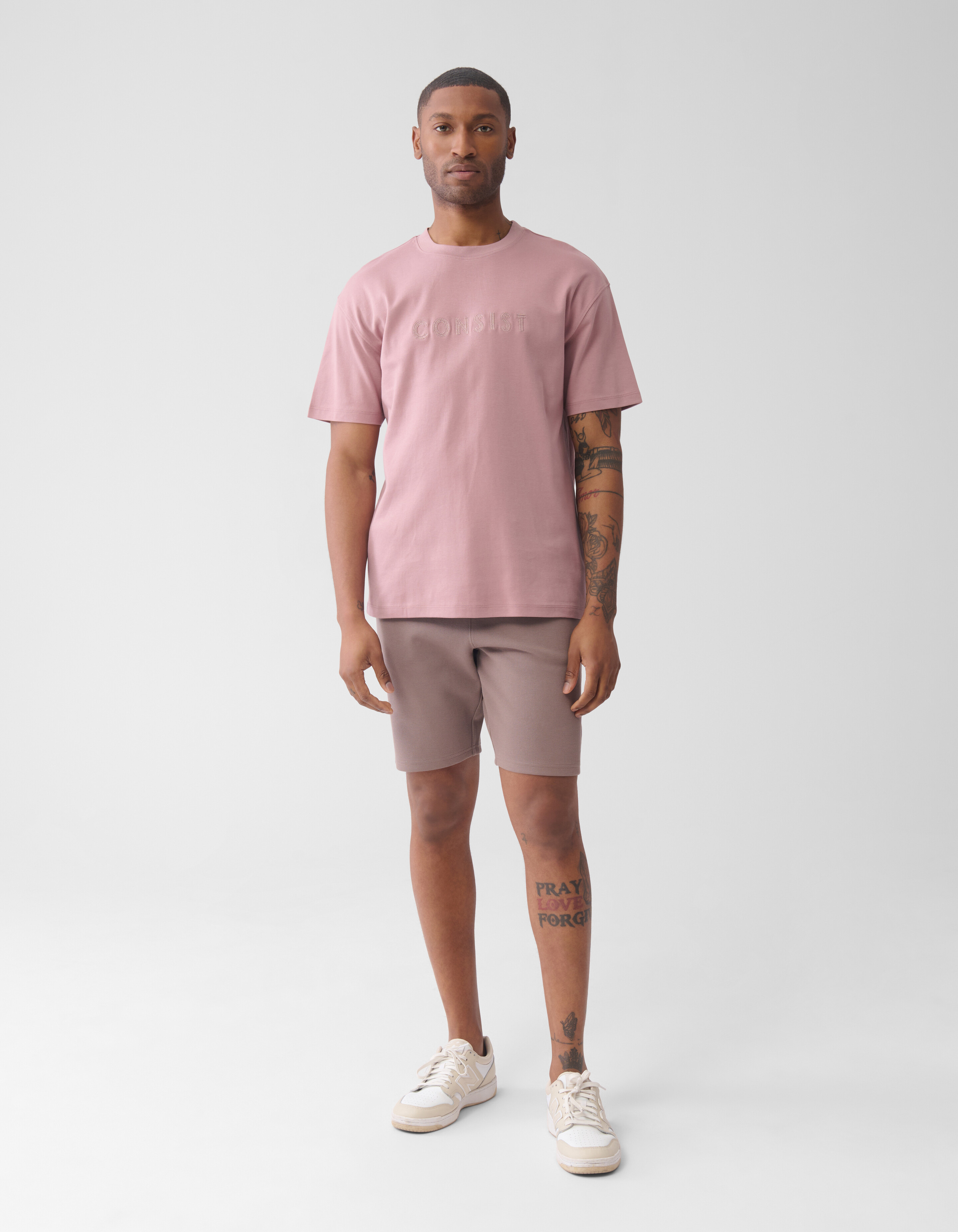 Embroidery Artwork T-shirt Roze SHOEBY MEN