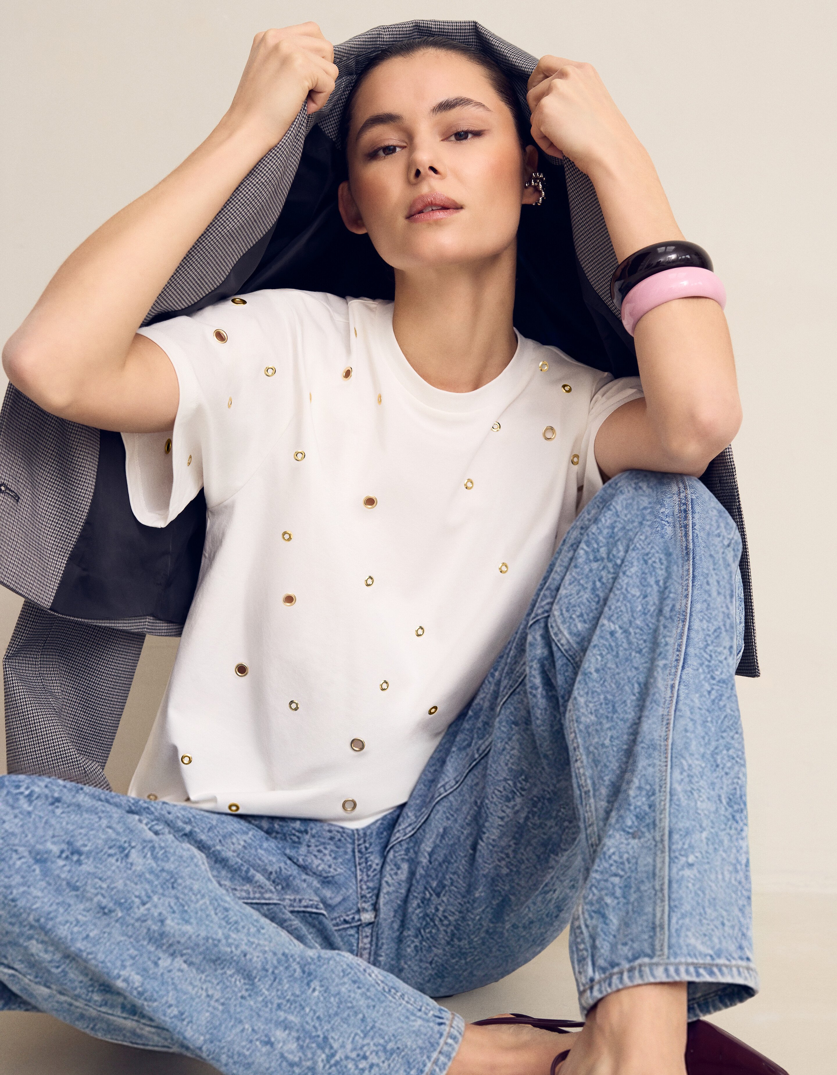 Oversized Eyelet T-shirt Wit SHOEBY WOMEN