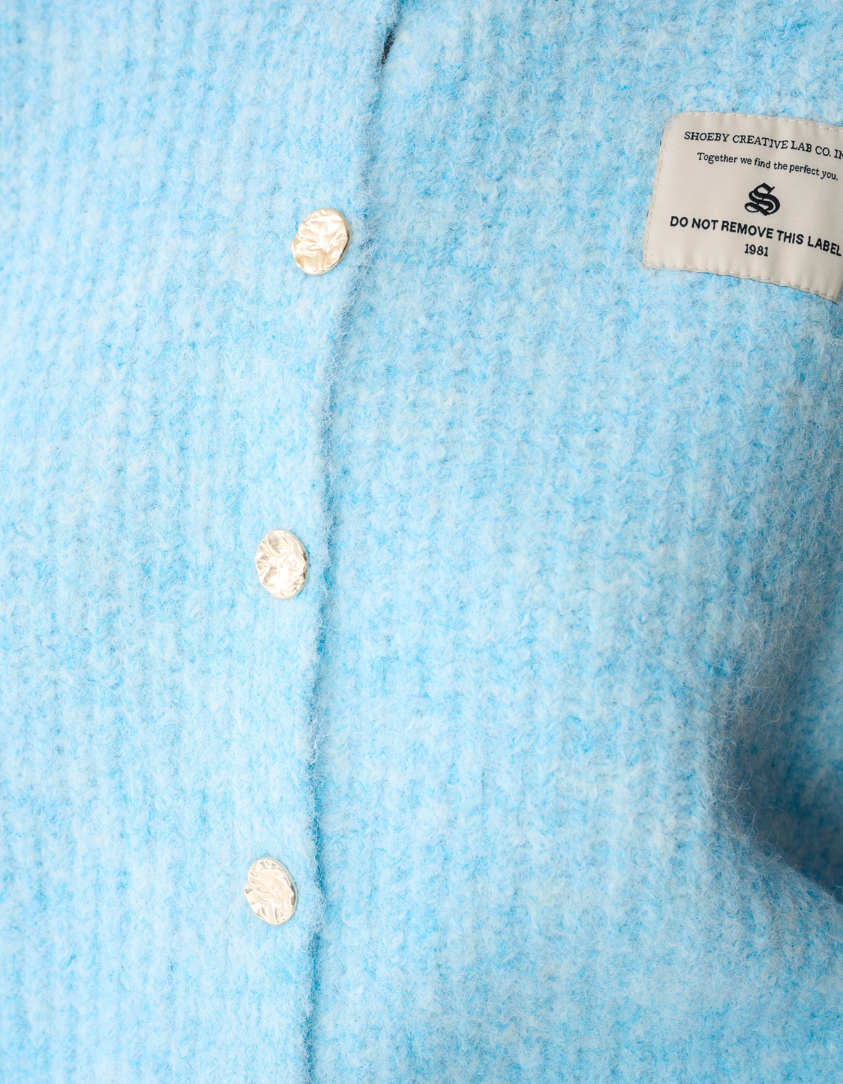 Hairy Button Gilet Lichtblauw SHOEBY WOMEN