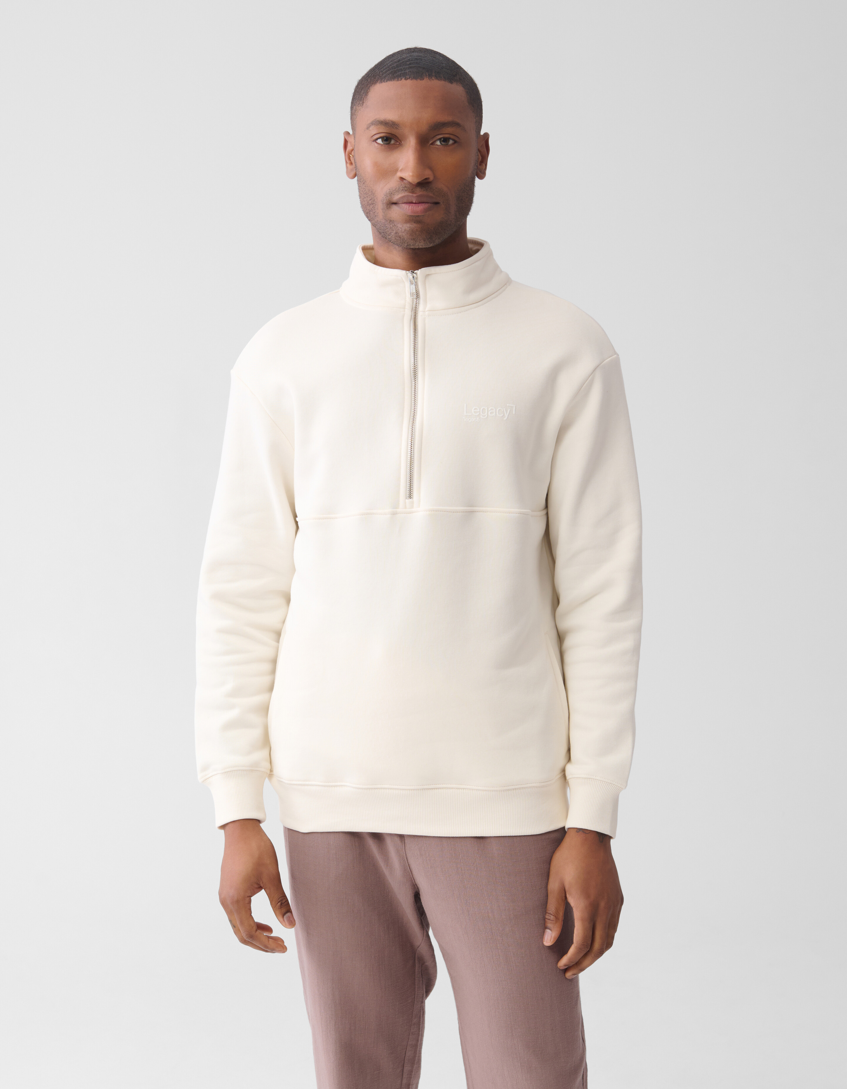 Zipper Sweater Gebroken Wit SHOEBY MEN