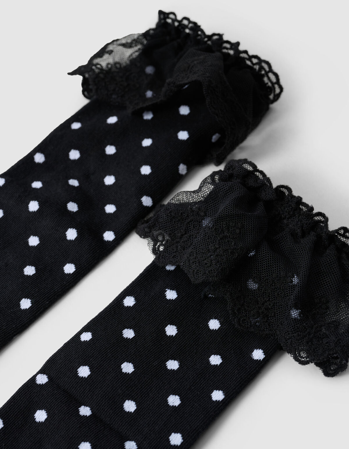 Kanten Polkadot Sokken Zwart SHOEBY ACCESSOIRES