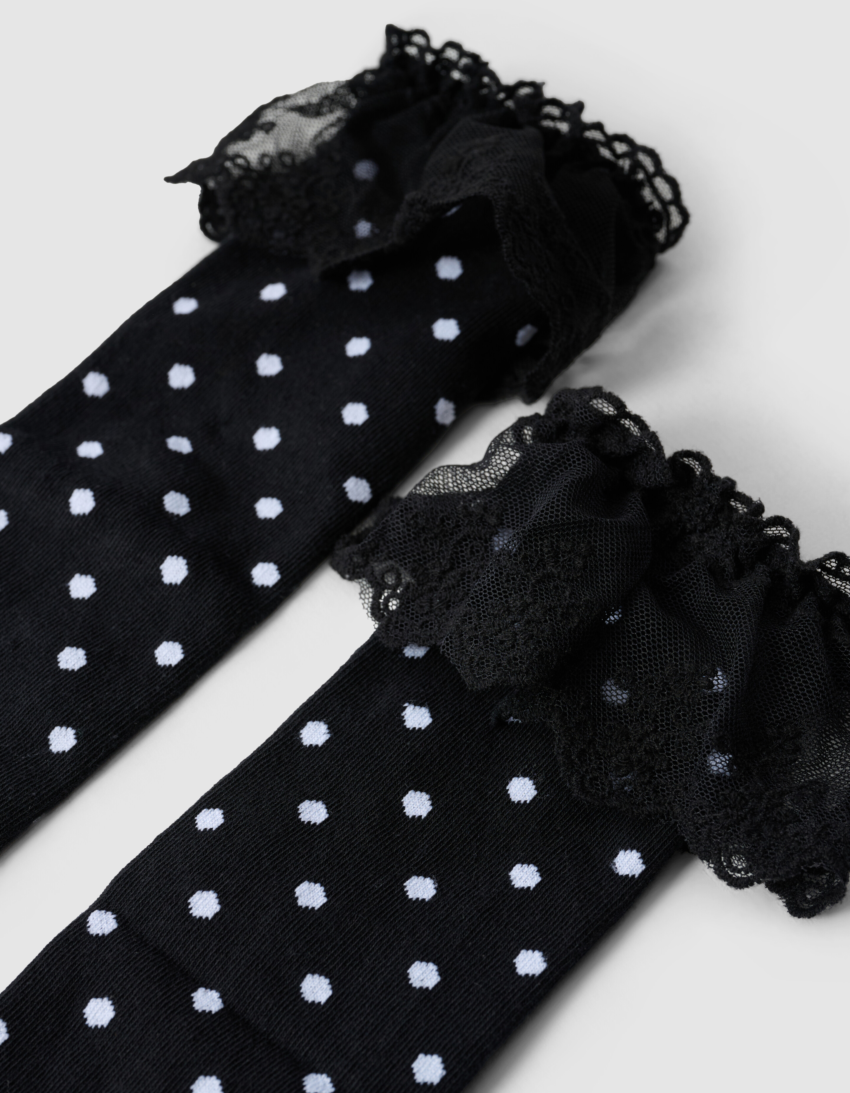 Kanten Polkadot Sokken Zwart SHOEBY ACCESSOIRES
