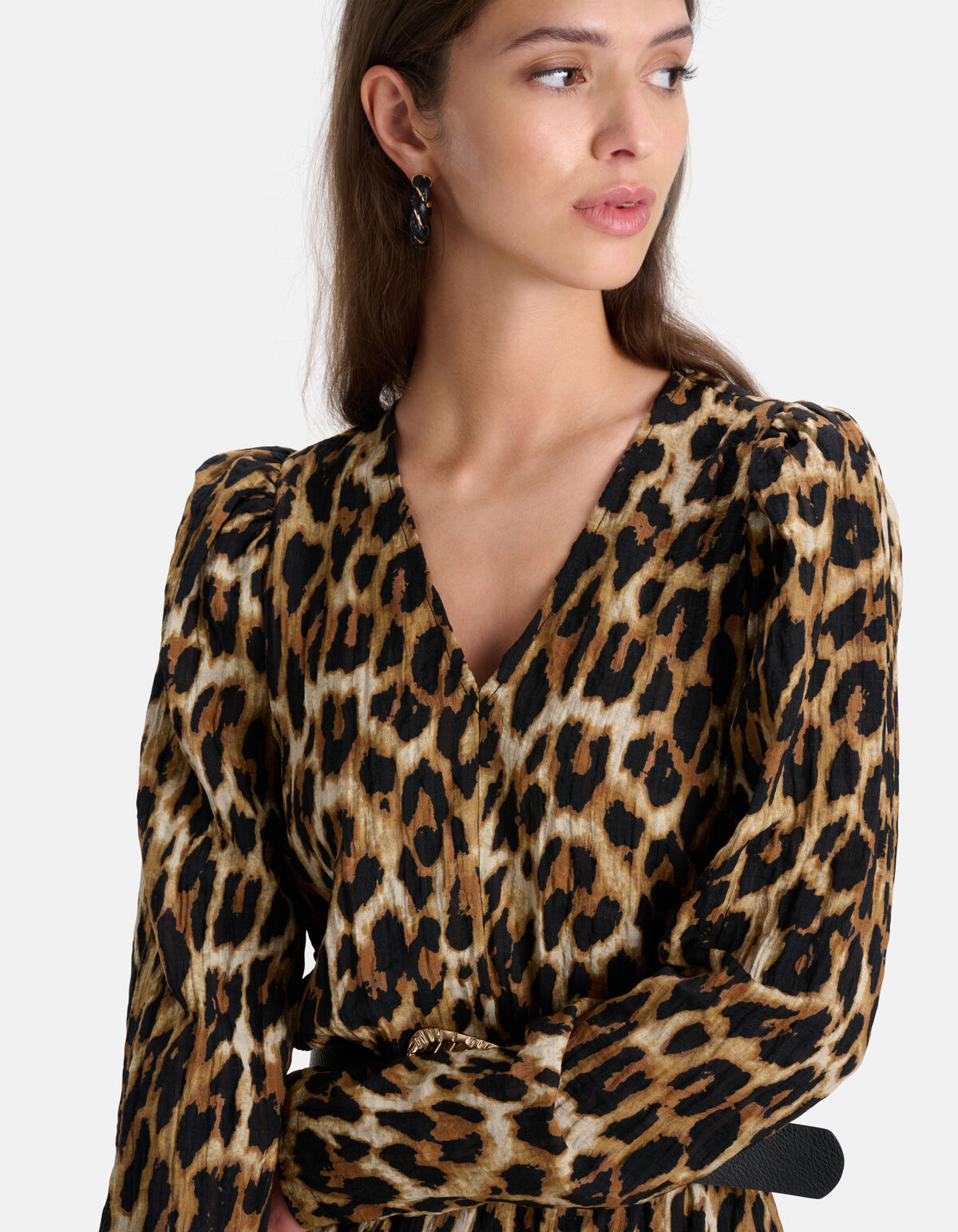 Leopard Print Jurk Bruin SHOEBY WOMEN