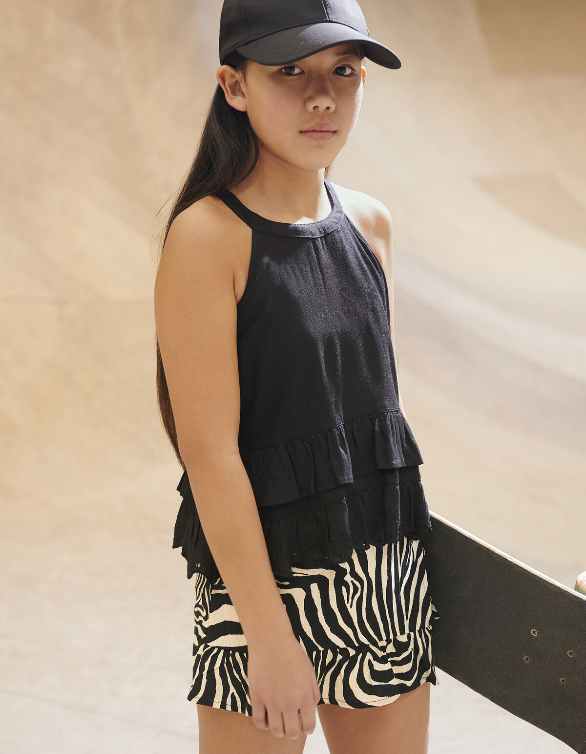 Embroidery Halter Top Zwart SHOEBY GIRLS