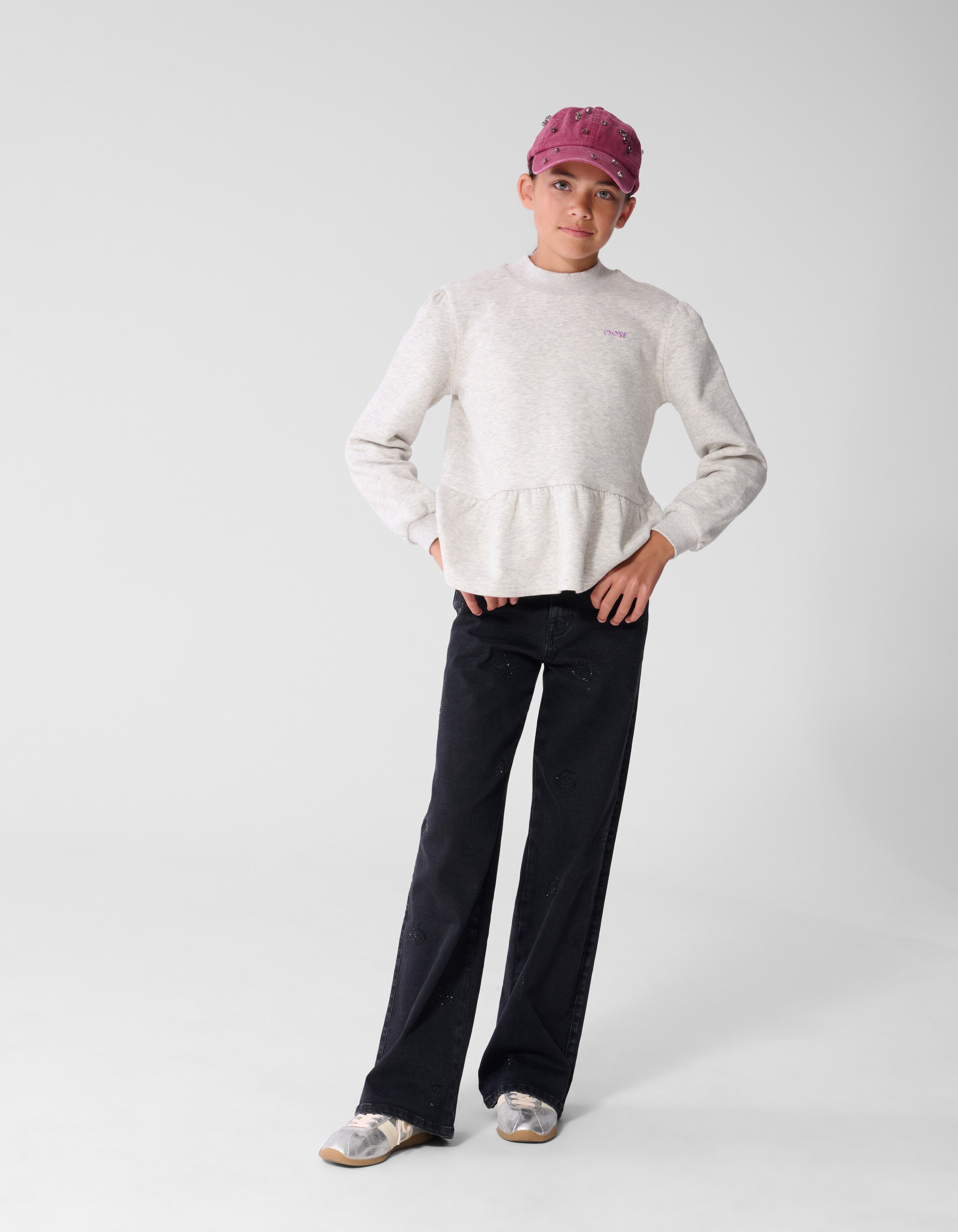 Peplum Sweater Lichtgrijs SHOEBY GIRLS